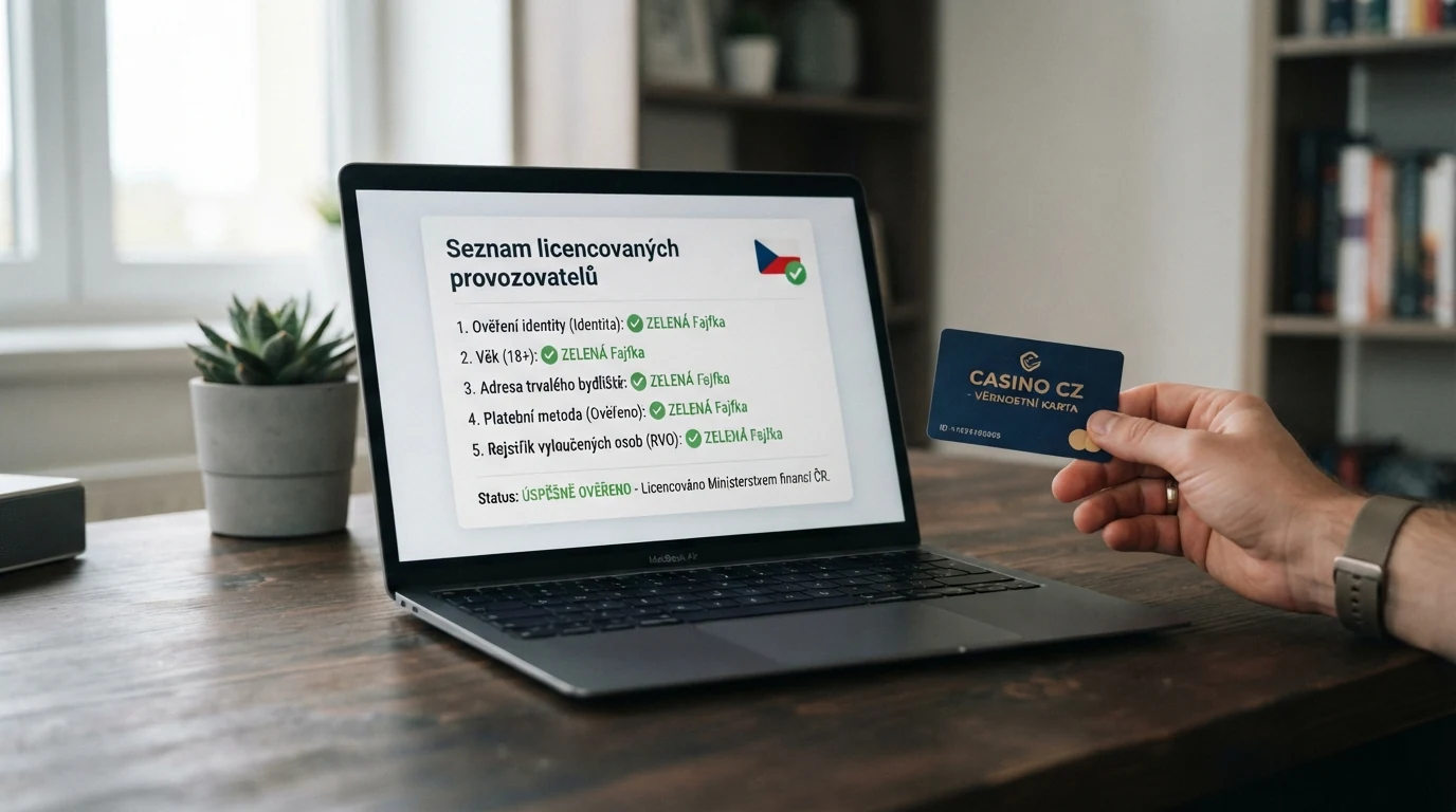 Úřední výpis z veřejného registru — razítko Ministerstva financí ČR, text „Seznam legálních provozovatelů hazardních her dle ZHH“ a datum poslední aktualizace.