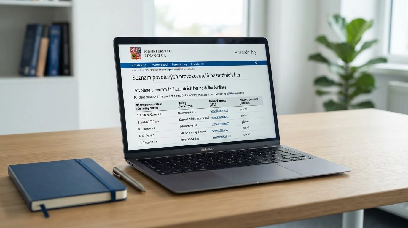 Oficiální dokument nebo webové rozhraní Ministerstva financí ČR s přehledem legálních provozovatelů hazardních her