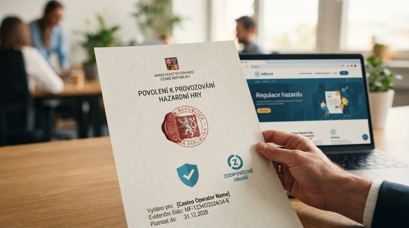Dokument s razítkem Ministerstva financí ČR a symboly ochrany spotřebitele
