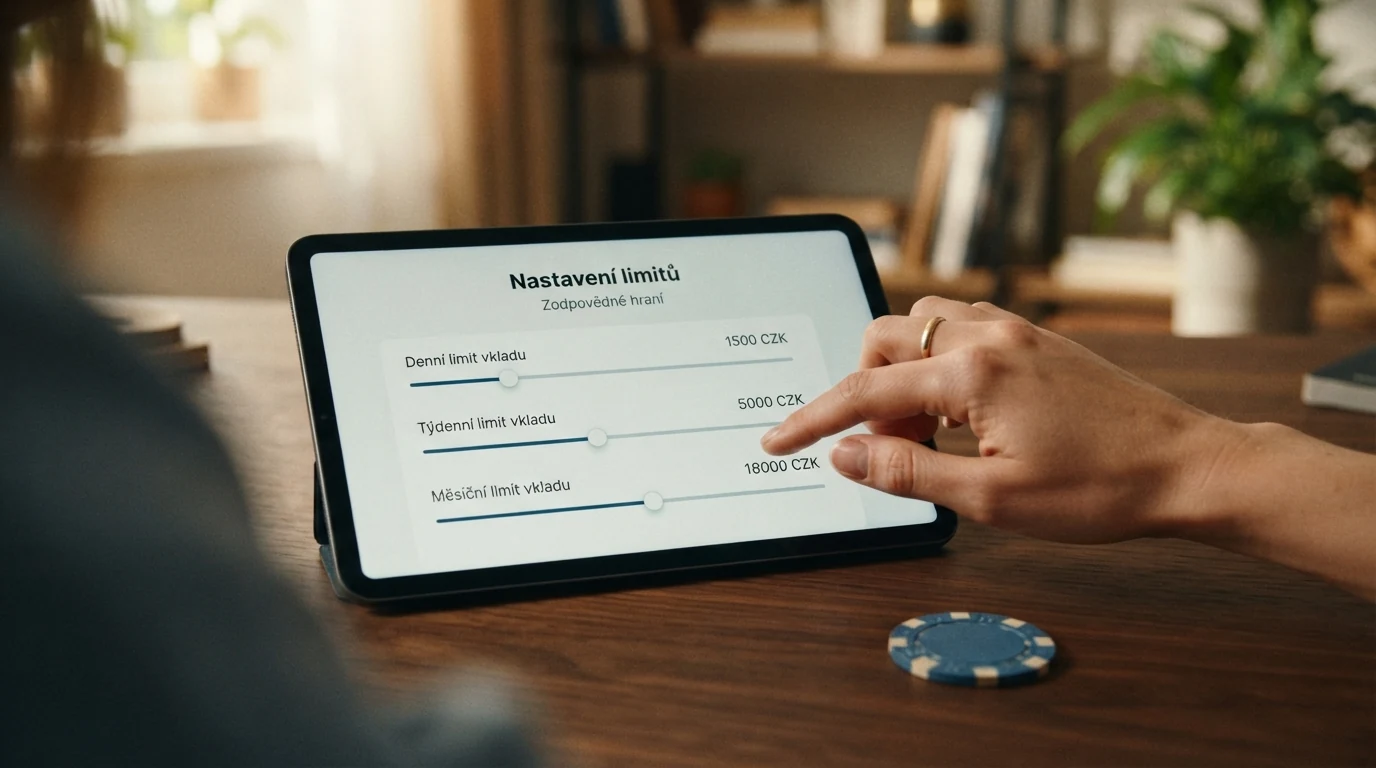 Nastavení denních, týdenních a měsíčních limitů vkladu v rozhraní českého online casina s posuvníky a potvrzovacím tlačítkem