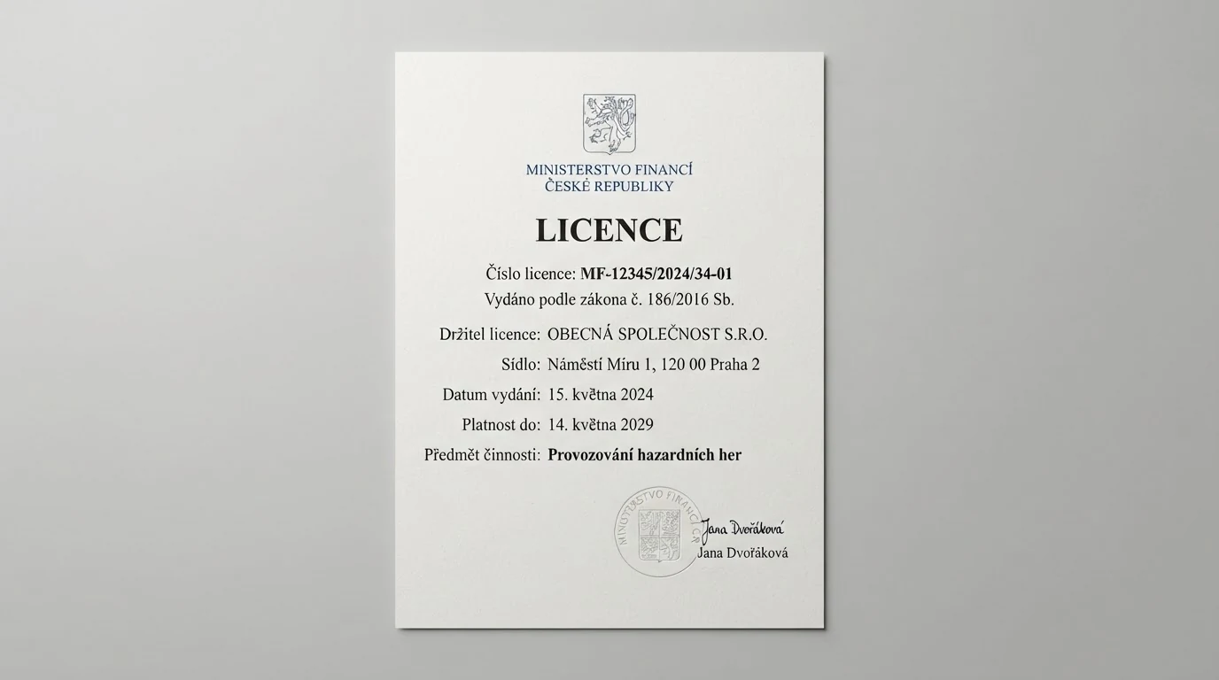Úřední dokument s logem Ministerstva financí ČR a razítkem