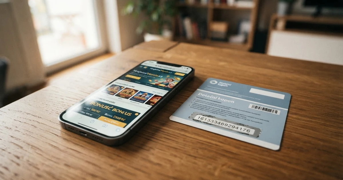 Předplacená Paysafecard karta položená vedle mobilního telefonu s otevřenou stránkou online casina