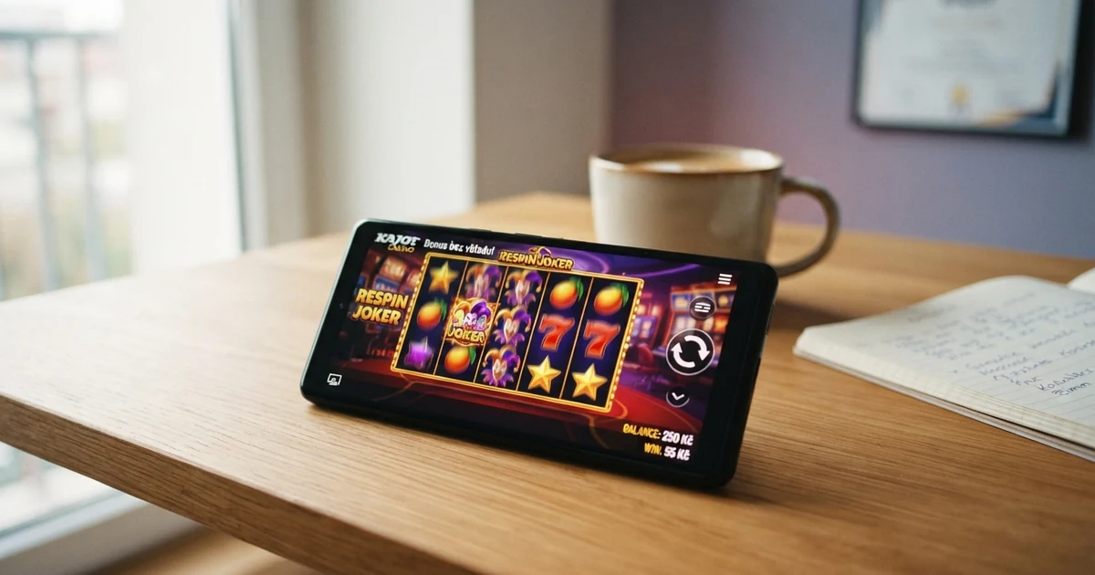 Rozhraní online casina s uvítací nabídkou bonusu bez vkladu