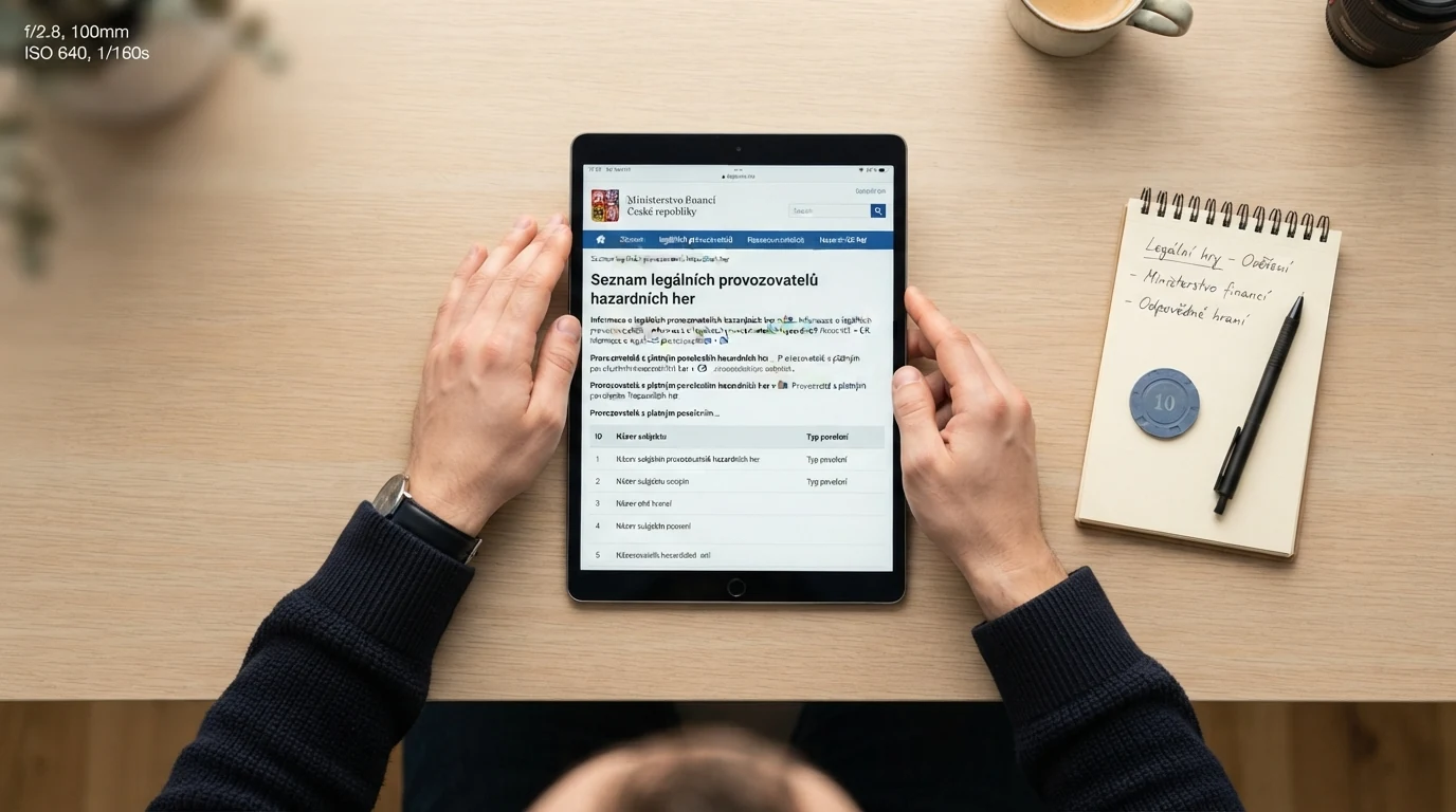 Oficiální dokument Ministerstva financí ČR — výpis ze Seznamu legálních provozovatelů hazardních her