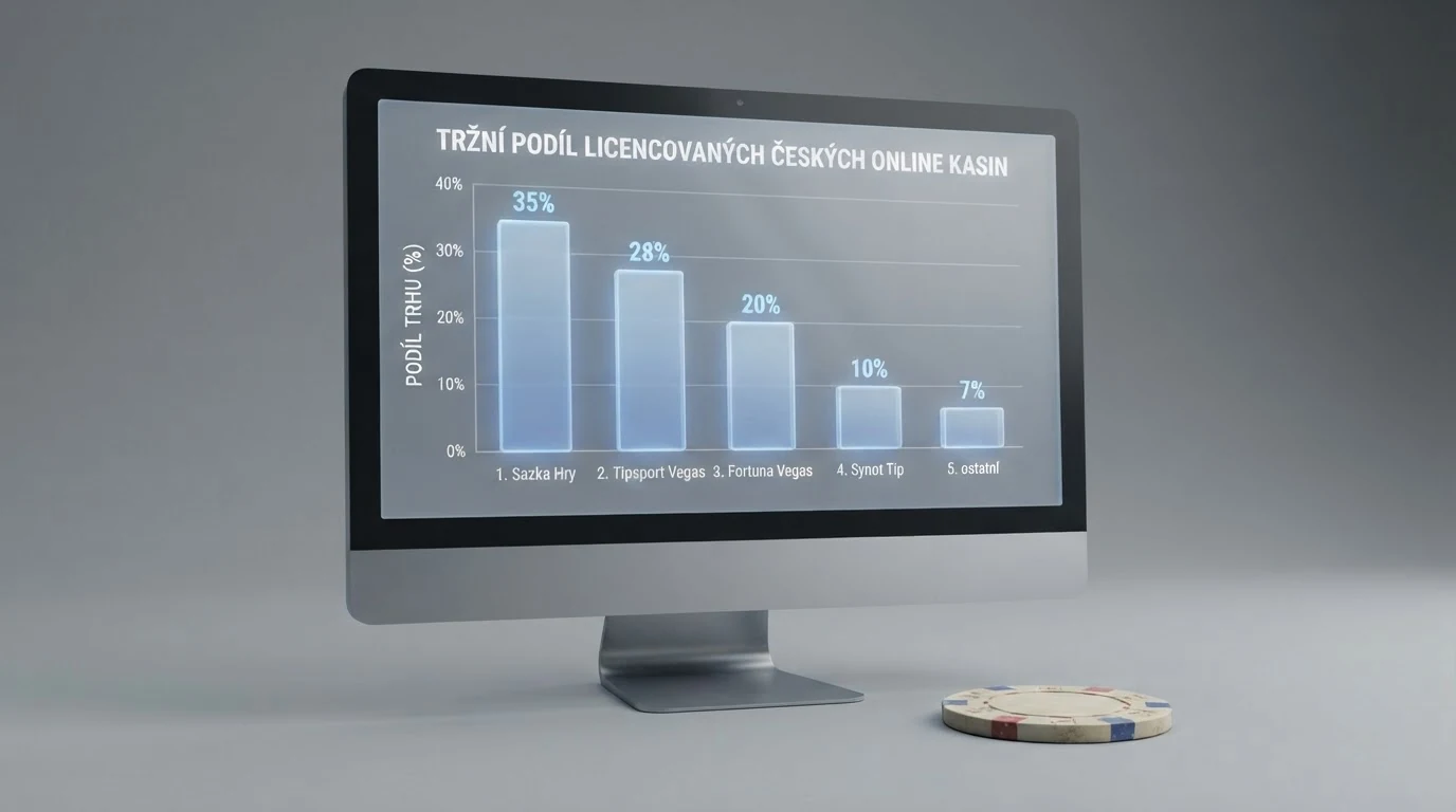 Tabulka s porovnáním deseti licencovaných online kasin na monitoru