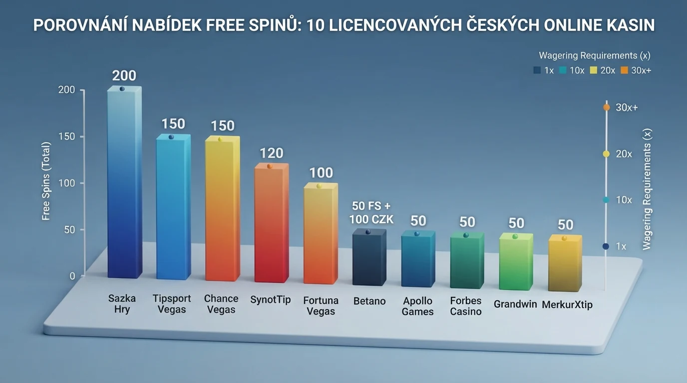 Přehledné grafické srovnání operátorů podle počtu volných otoček zdarma a výše protočení