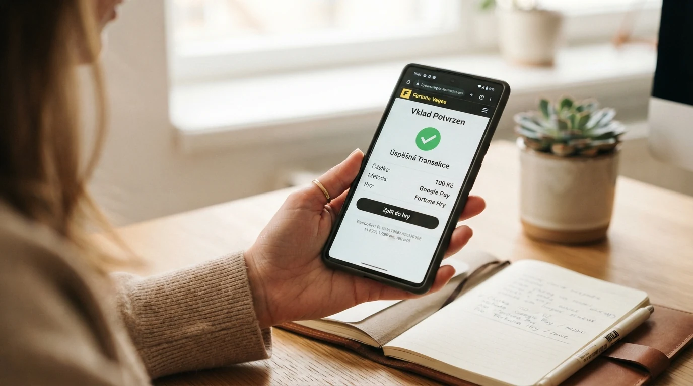 Ukázka platební obrazovky Google Pay při vkladu na kasinový účet