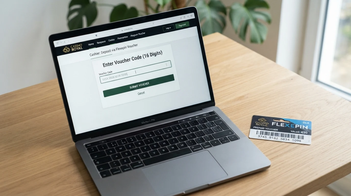 Obrazovka platební brány online kasina s otevřeným formulářem pro zadání 16místného kódu Paysafecard, vedle něj loga dostupných platebních metod