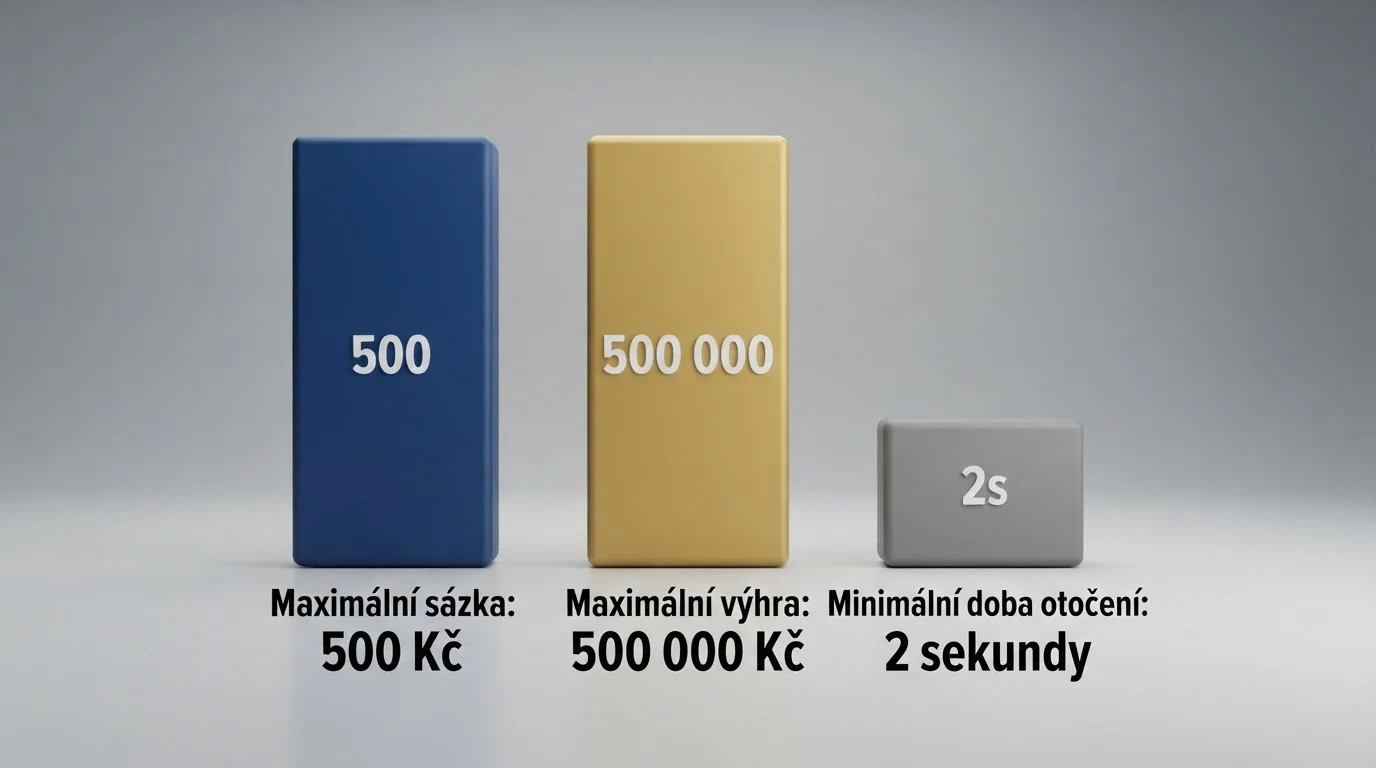 Přehled klíčových limitů pro technické hry — maximální sázka, výhra, doba otočení a daňový práh